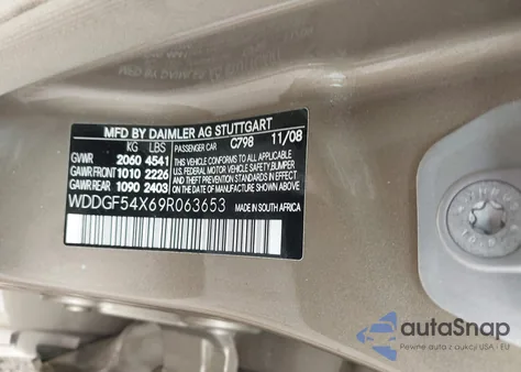 2009 Mercedes-Benz C 300 Luxury/Sport from USA, damaged, VIN WDDGF54X69R063653